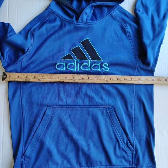 Adidas Youth Boys Hoodie Size Large Hooded Sweatshirt Kangaroo Pouch - Picture 10 of 15